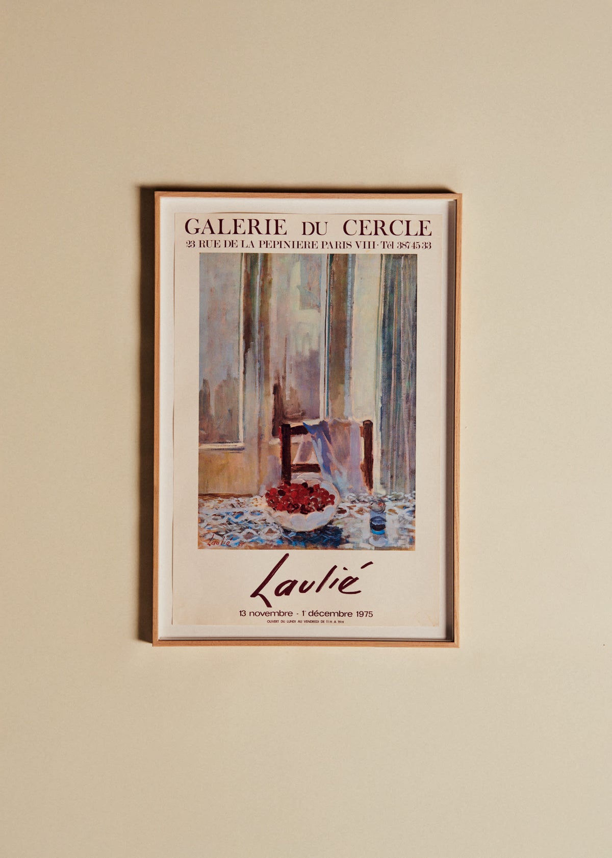 Affiche Galerie du cercle, Laulié, 1975 - 51,5 x 76 cm