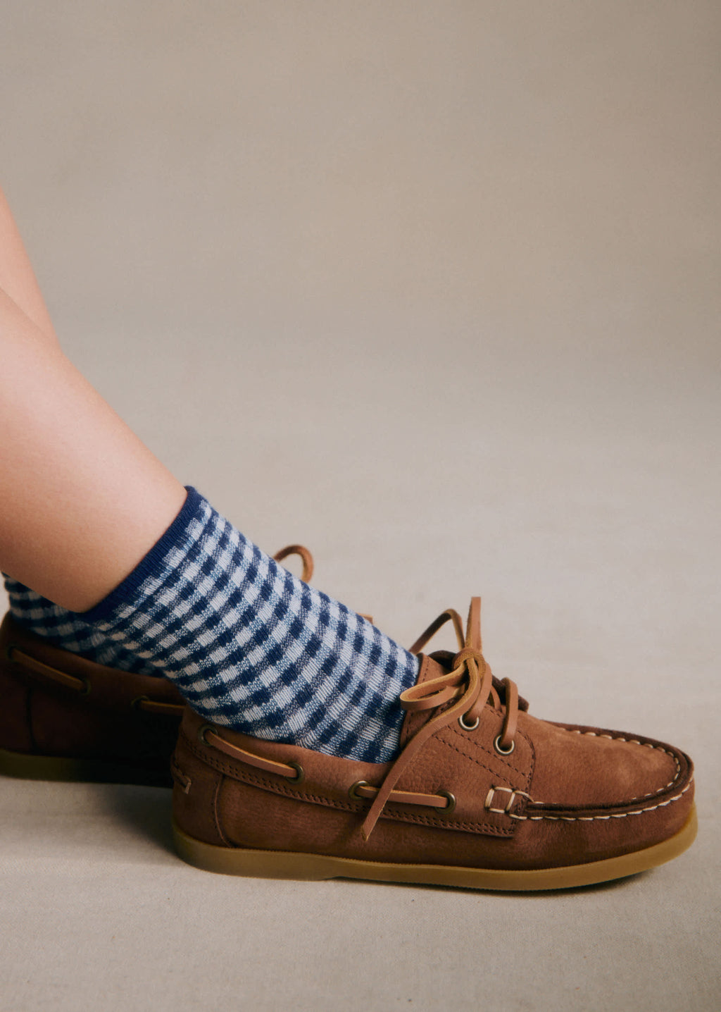 Chaussettes Vichy - Bleu Marine