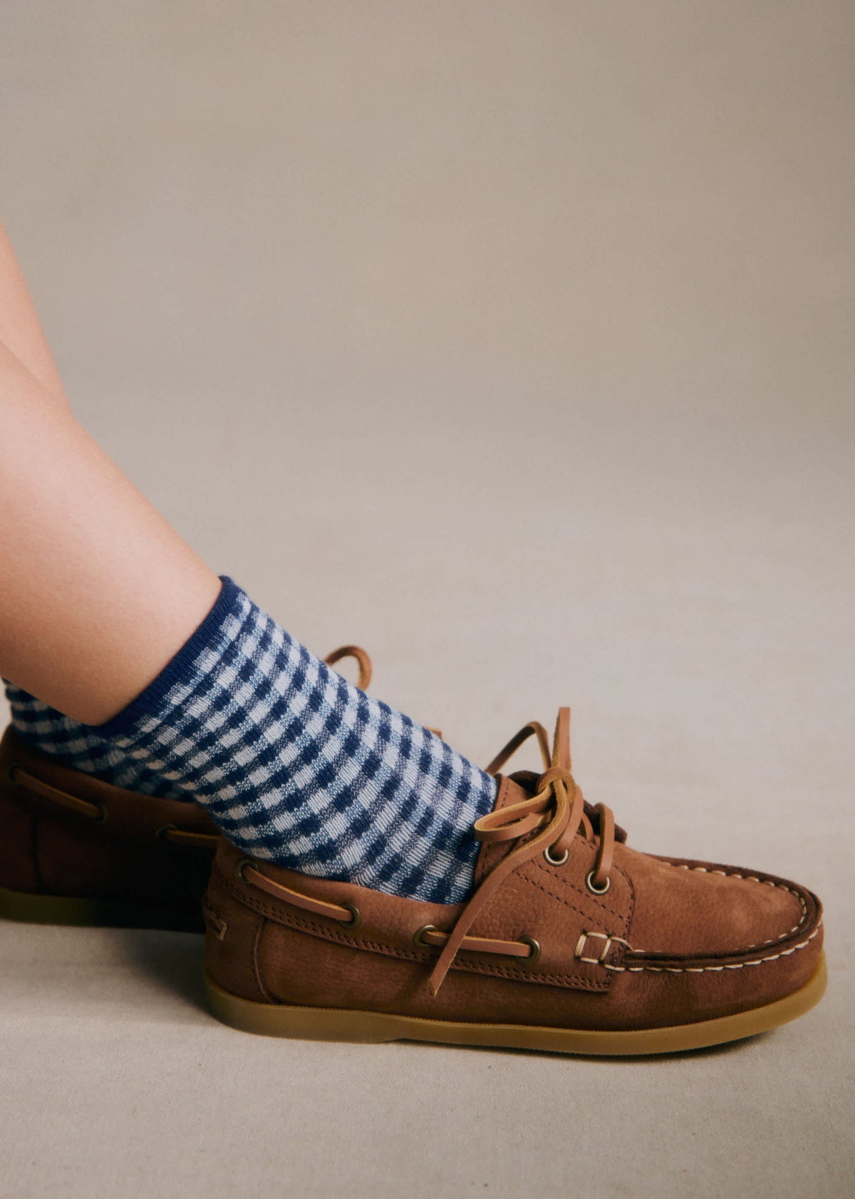 Chaussettes Vichy - Bleu Marine