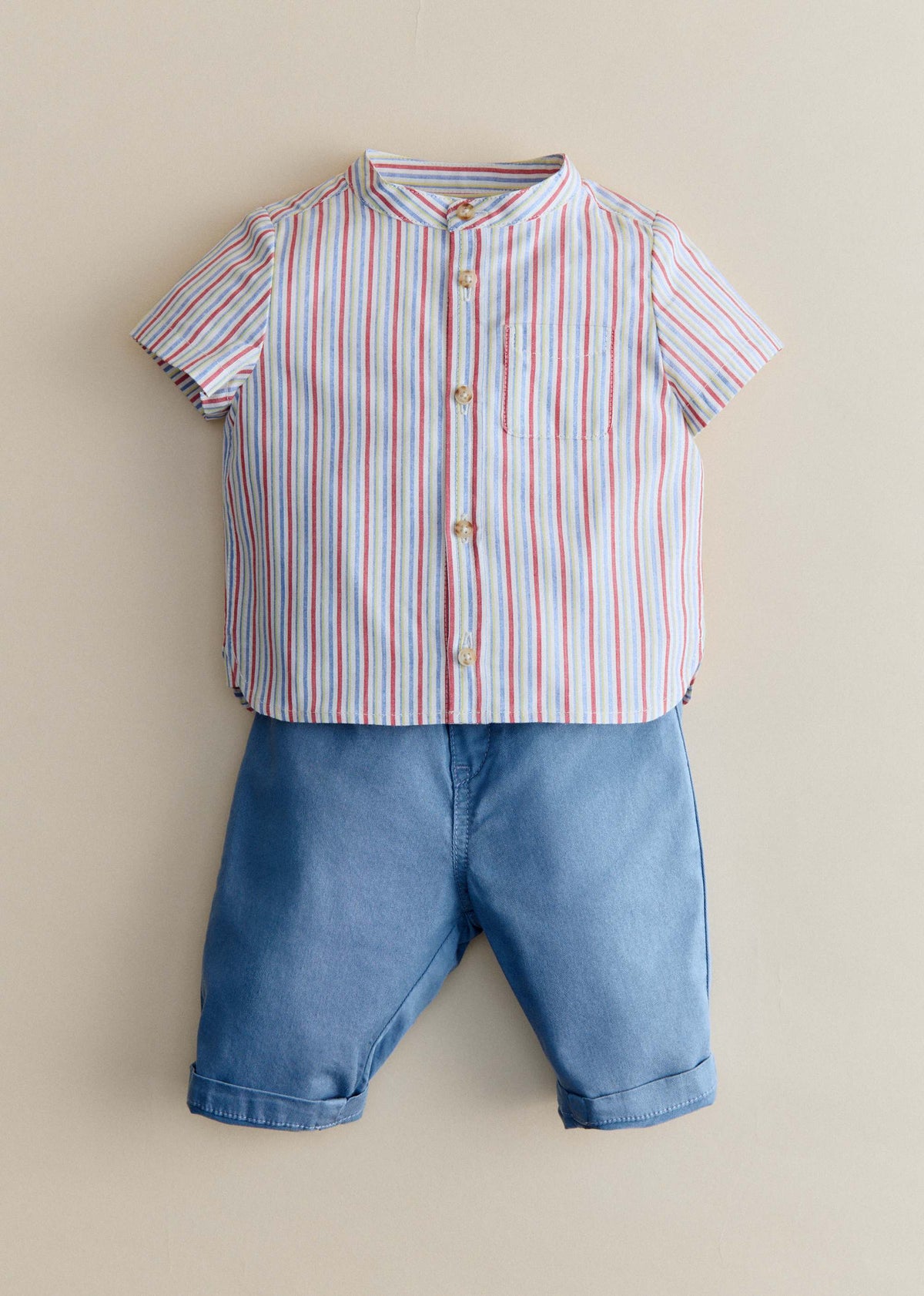 Chemise Benicio - Rayure Rouge Bleu Jaune