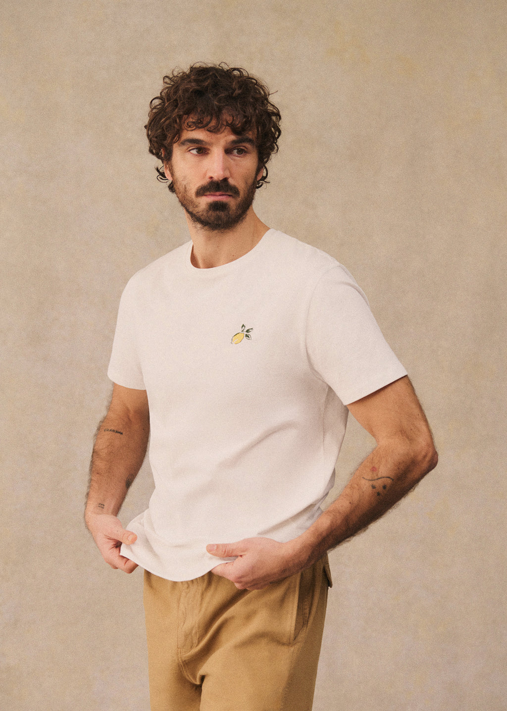 T-Shirt Citron - Blanc/Jaune