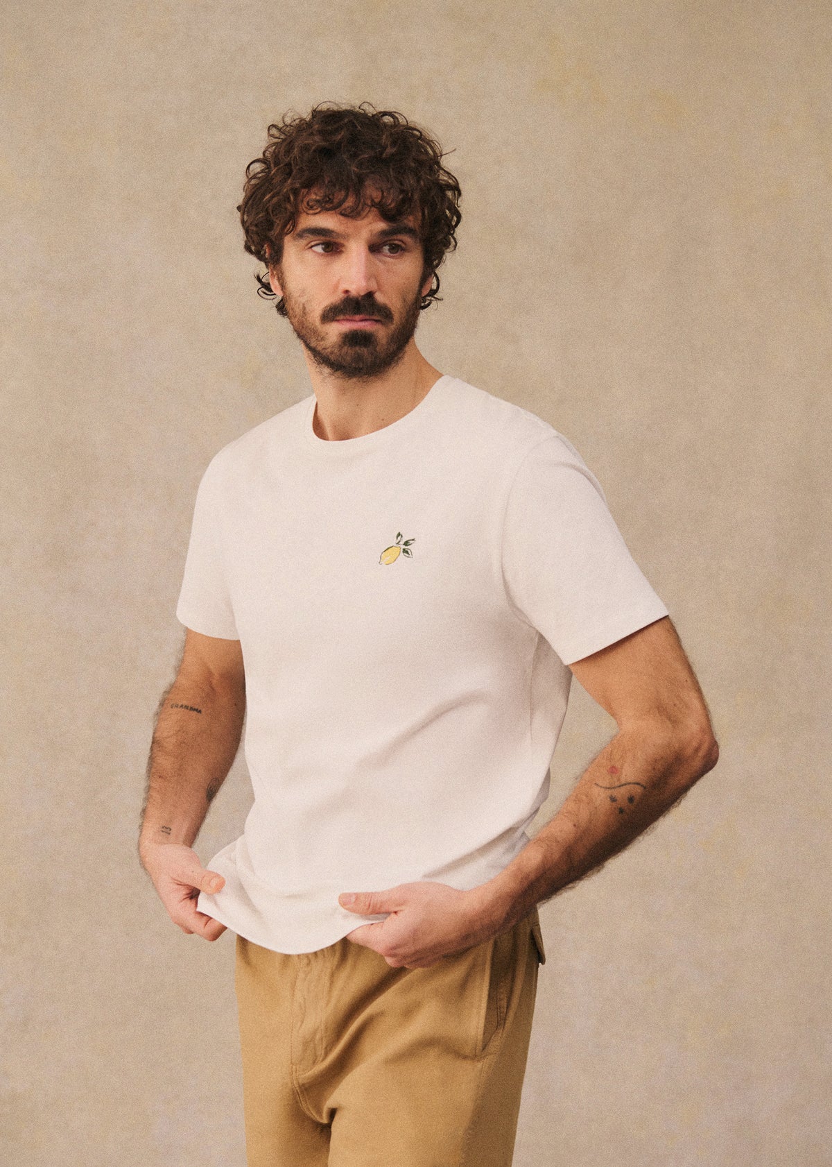 T-Shirt Citron - Blanc/Jaune