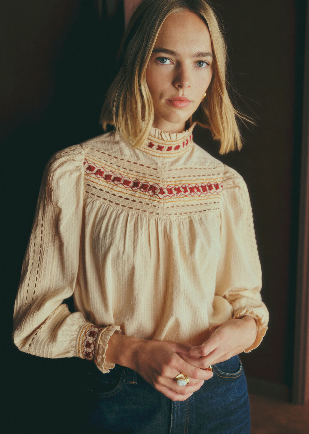 Blouse SATYA - Ecru Multicolore