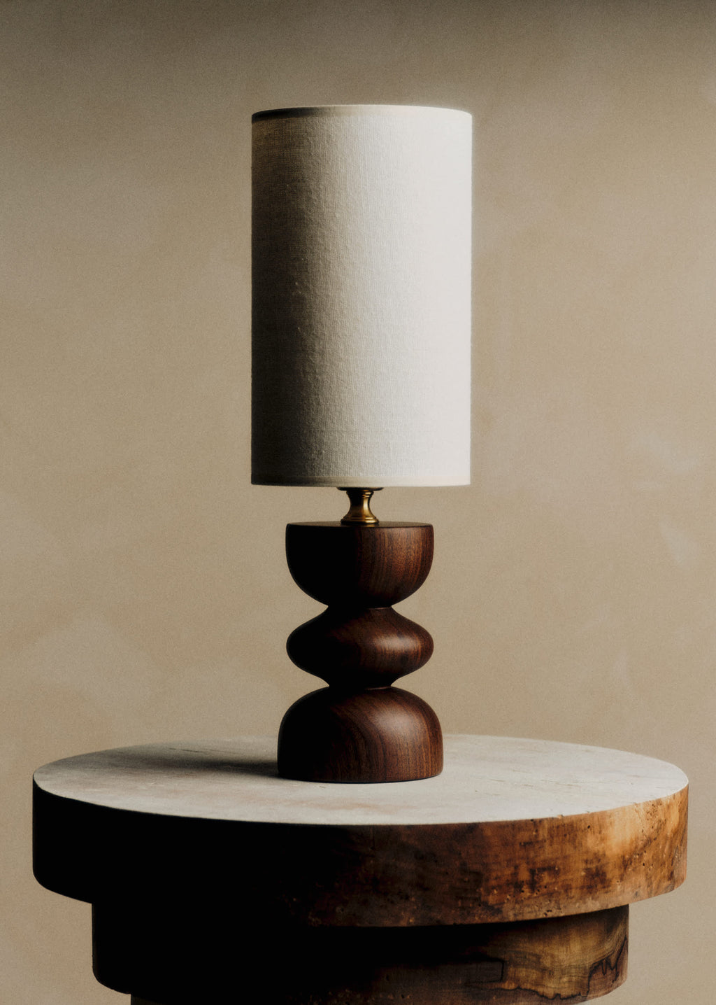 Lampe Romie Objetti Petit Modèle - Noyer - Abat-jour Petit Modèle Romie