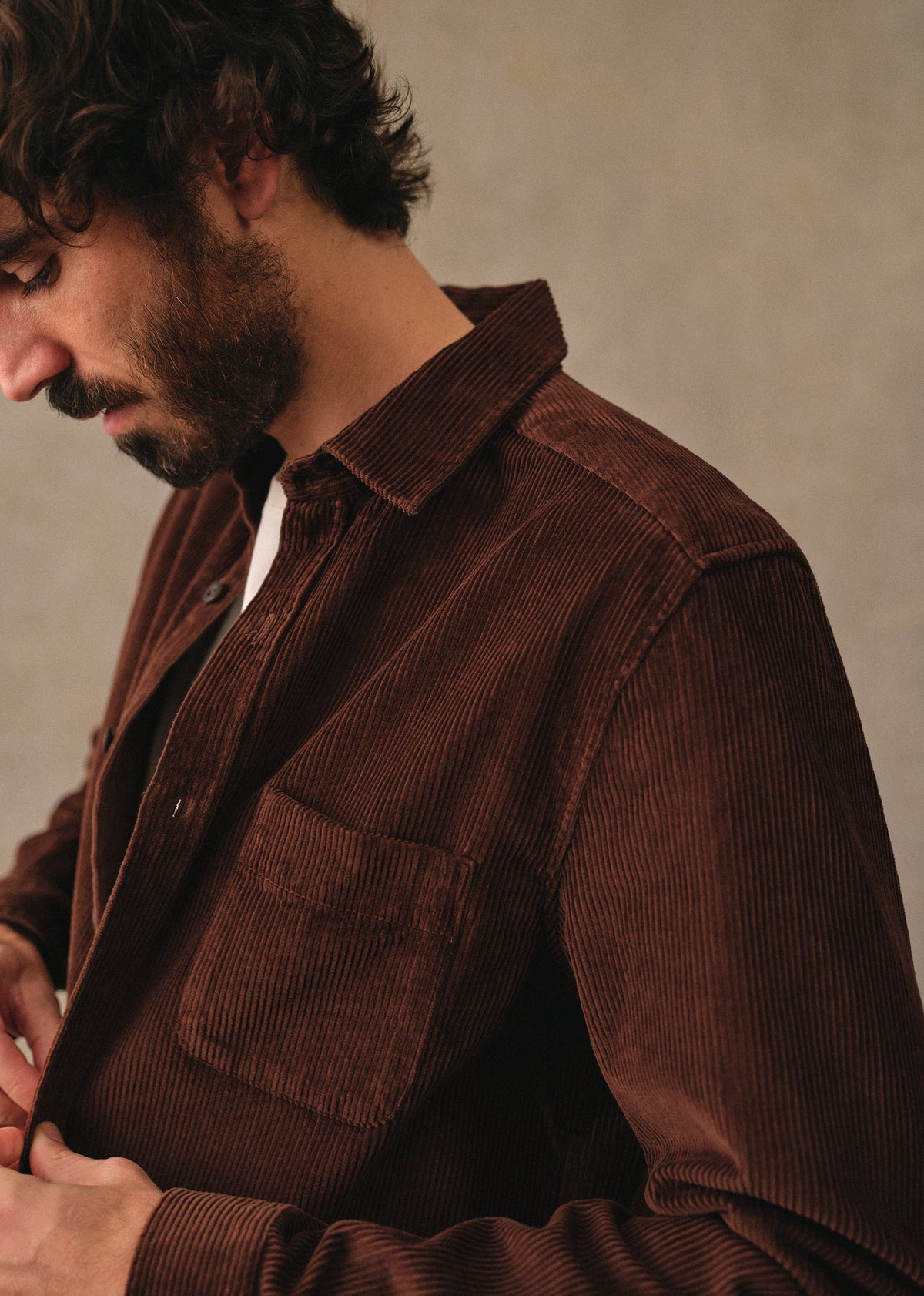 Chemise Lars Velours Côtelé - Marron