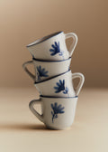Coffret de 4 tasses expresso - Petite Fleur - Bleu Orage