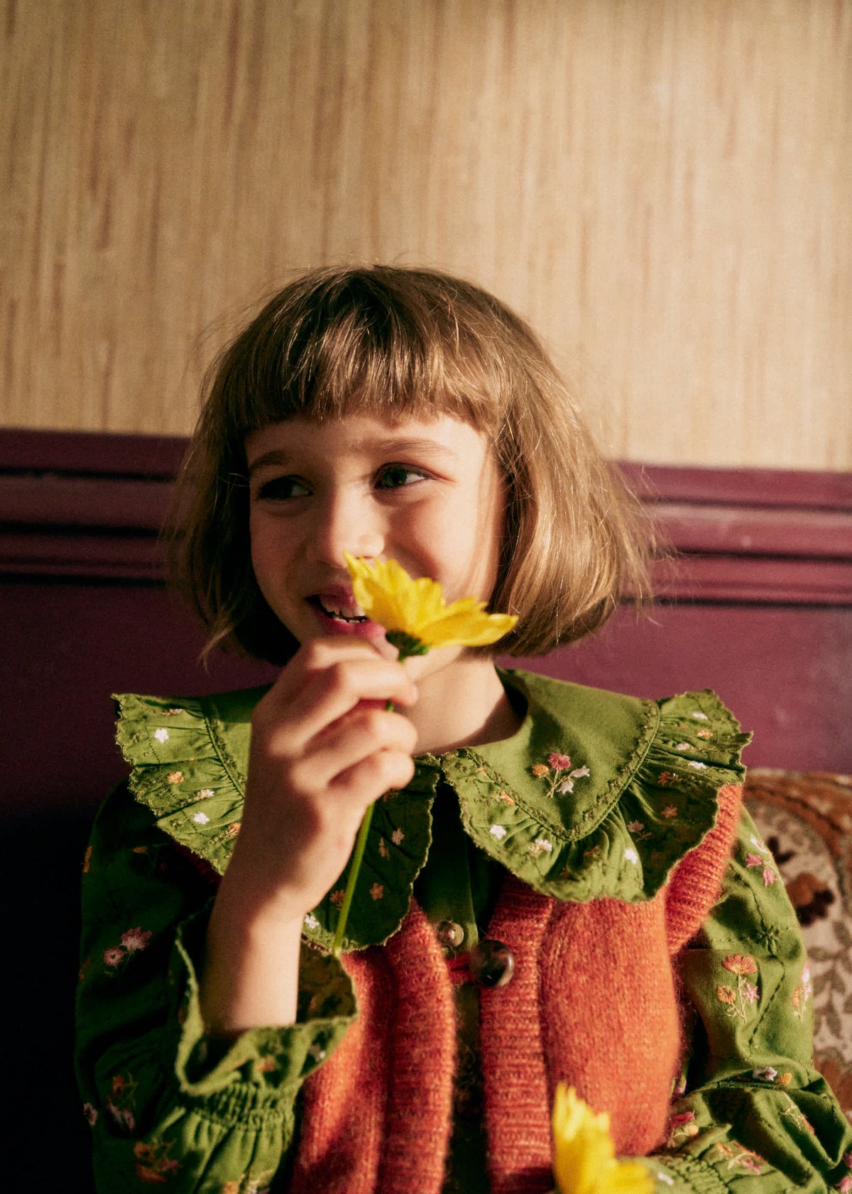 Chemise Margot - Olive / broderie herbier