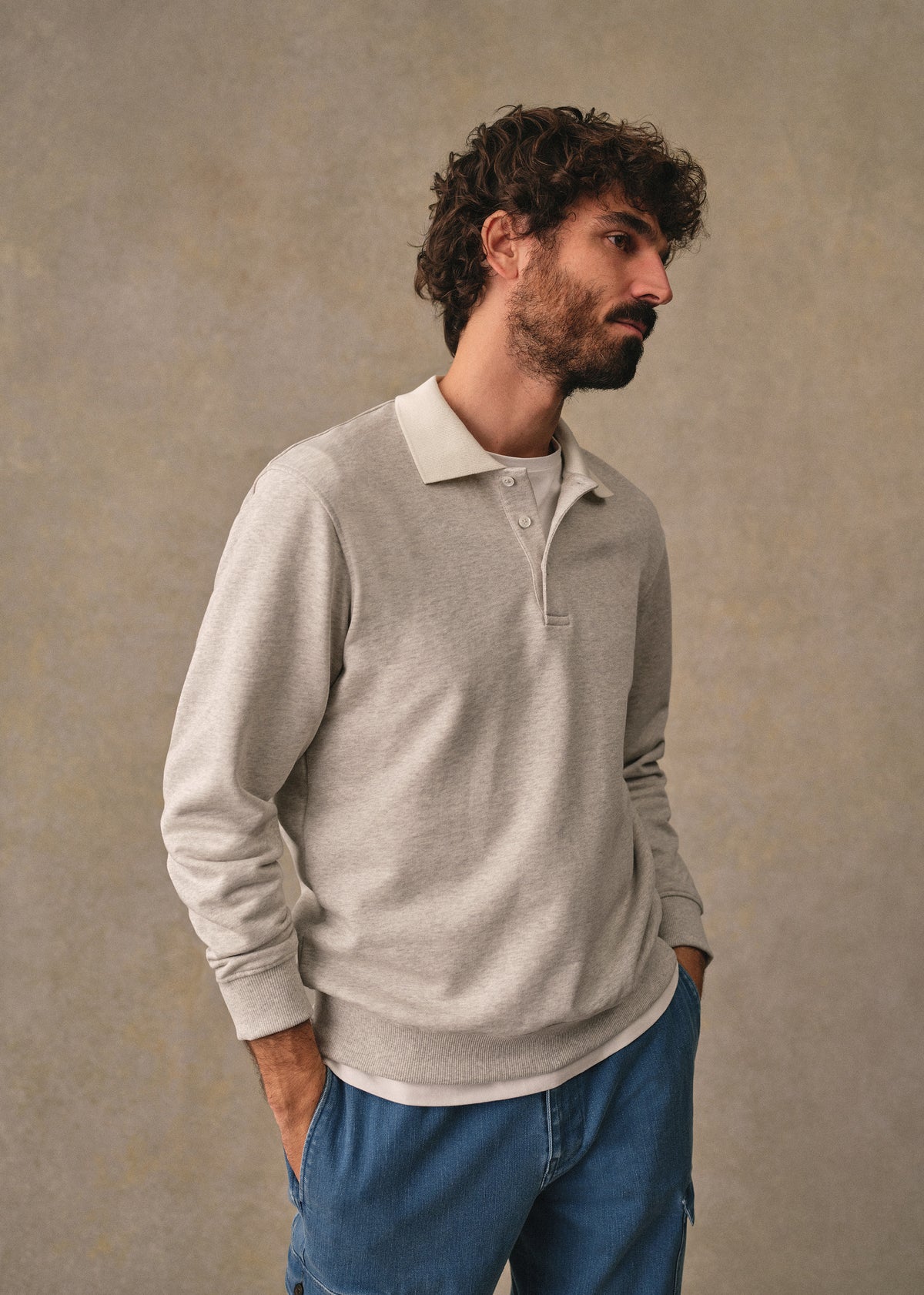 Sweatshirt Navi - Gris Chiné