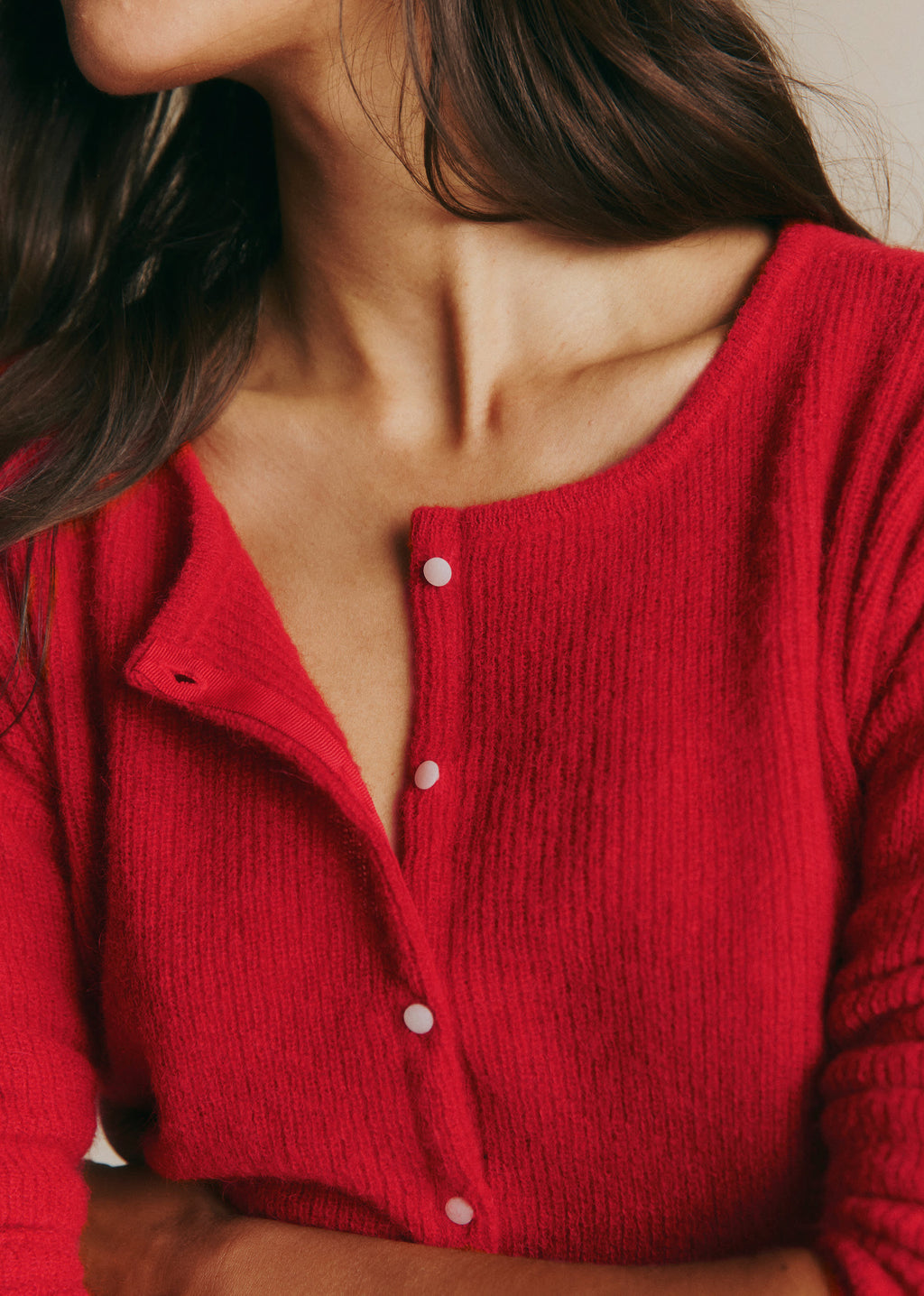 Gilet Gaspard Crop - Rouge Carmin