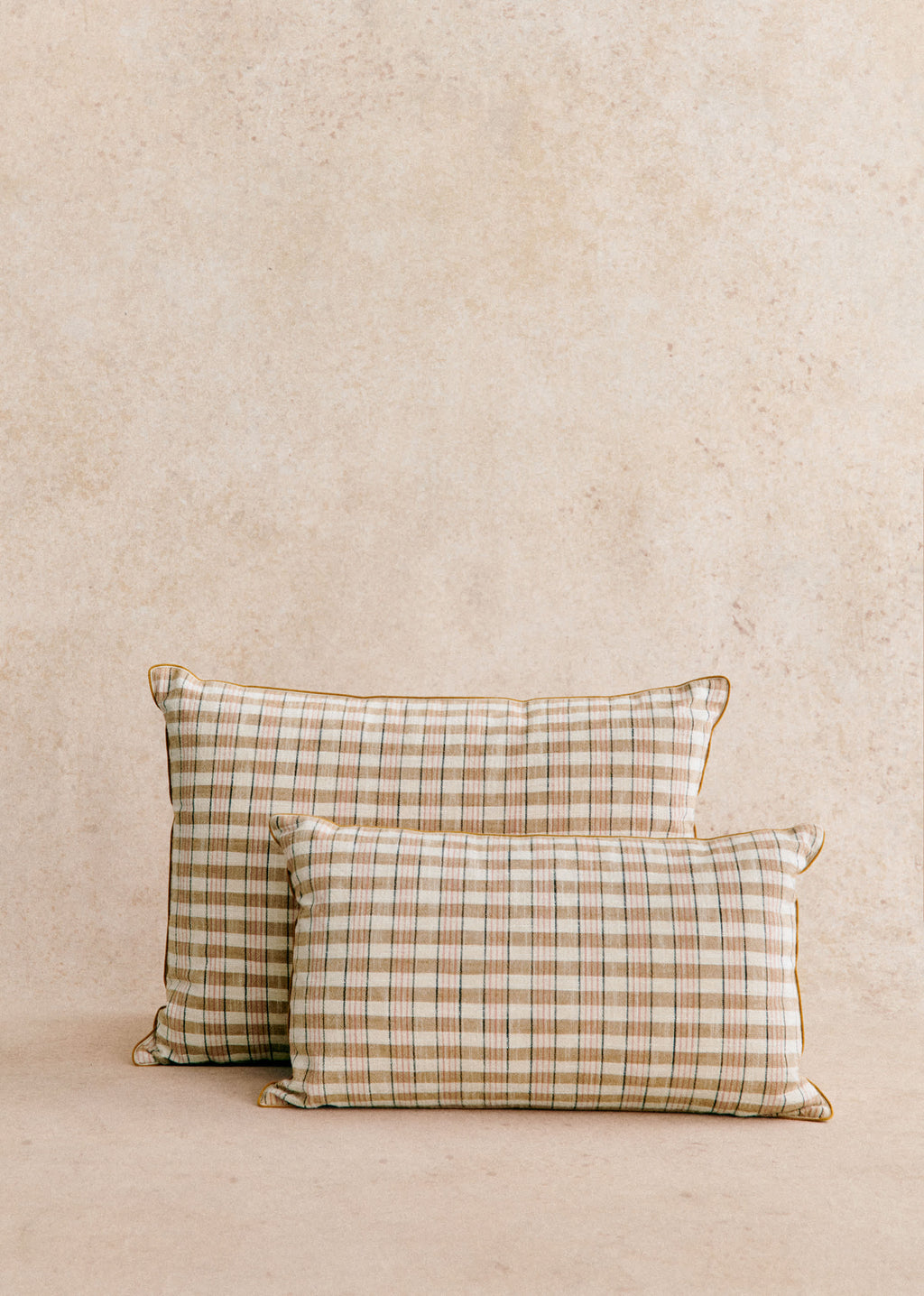 Coussin Tissé Pianissimo - Petit modèle - Café et Blush