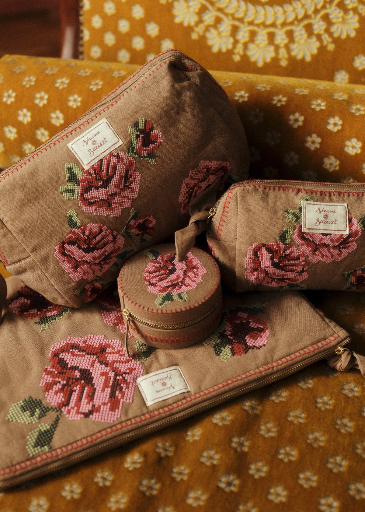 Écrin à bijoux - Sézane x Baziszt - Fleurs Brodées
