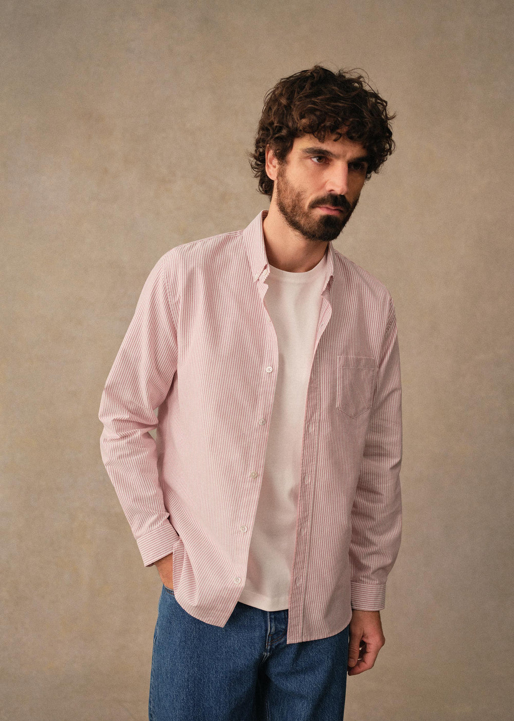Chemise Charlie Oxford - Rayures Rouge / Blanc