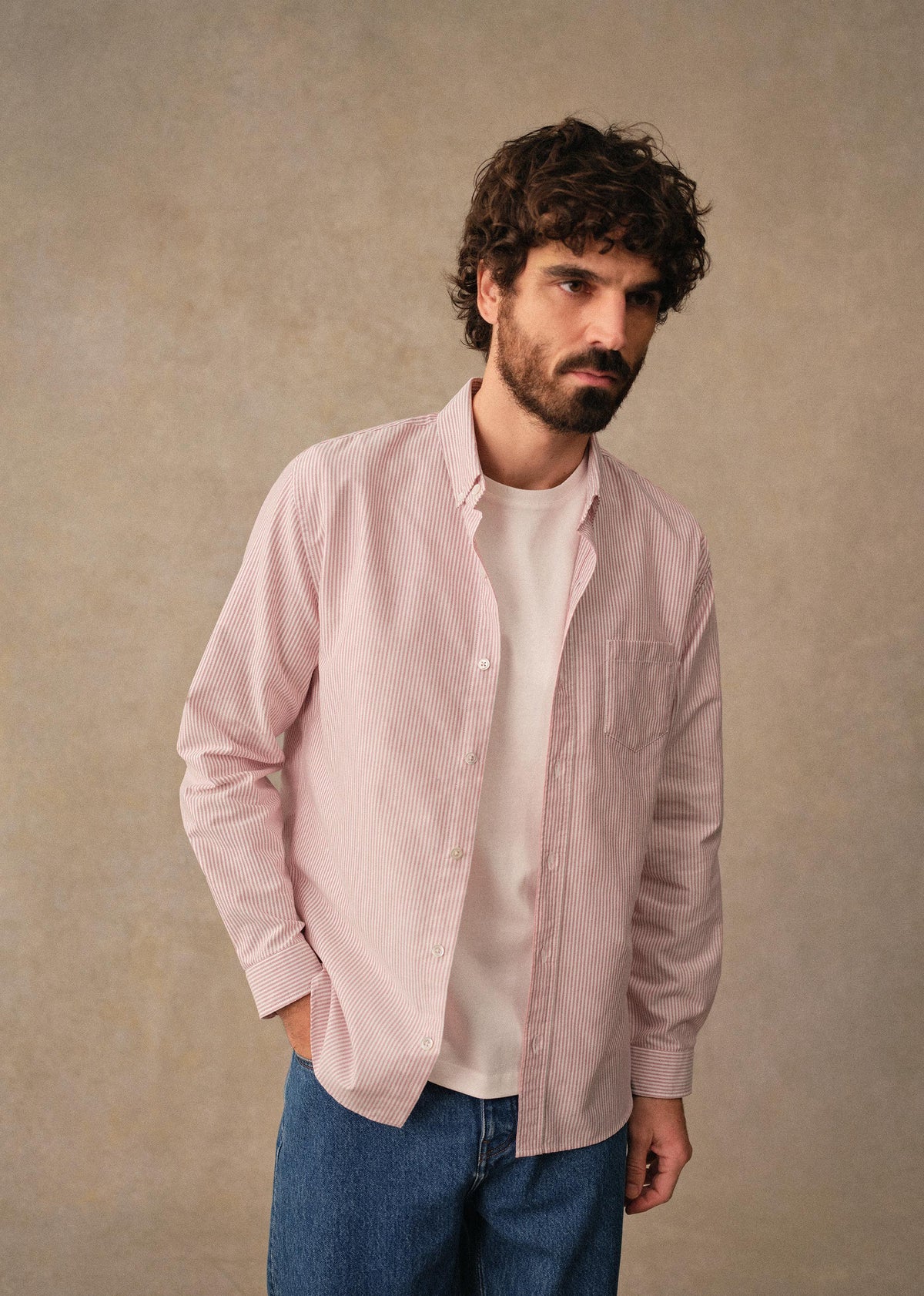 Chemise Charlie Oxford - Rayures Rouge / Blanc