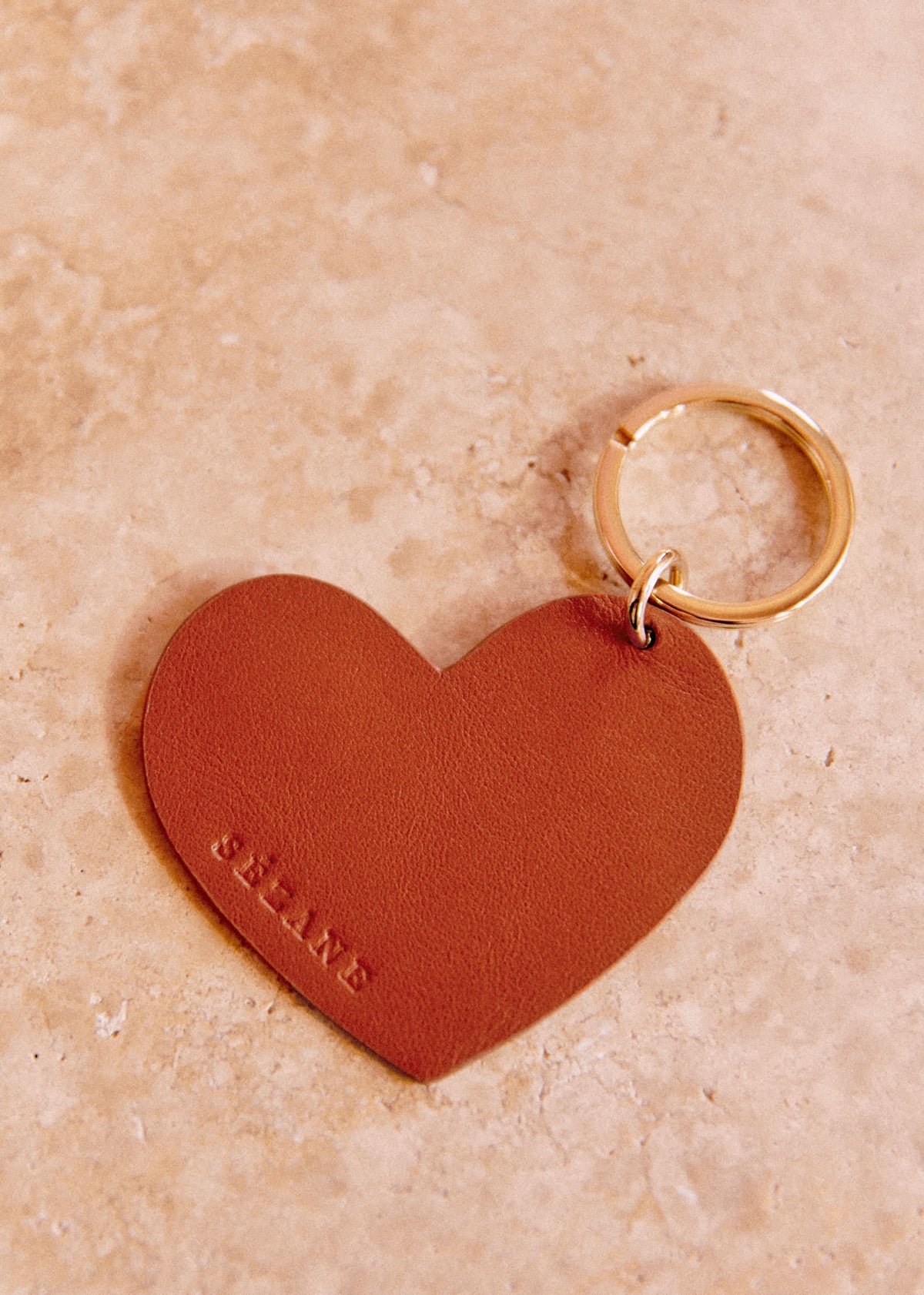 Porte-clé Coeur - Camel
