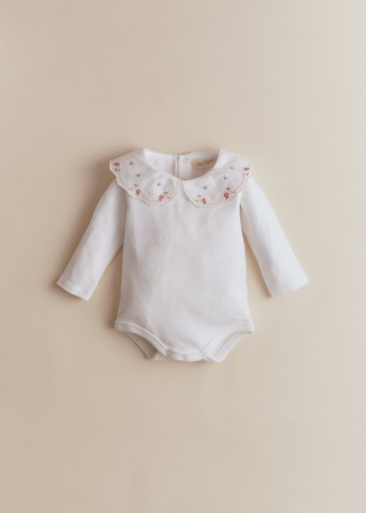 Body Félicia - Blanc Lait / Broderie Multicolore