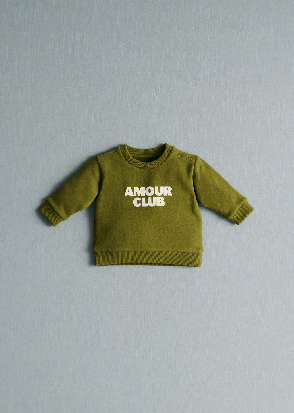 Sweat-Shirt Amour club - Olive / écru