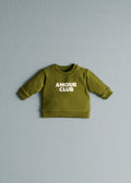 Sweat-Shirt Amour club - Olive / écru