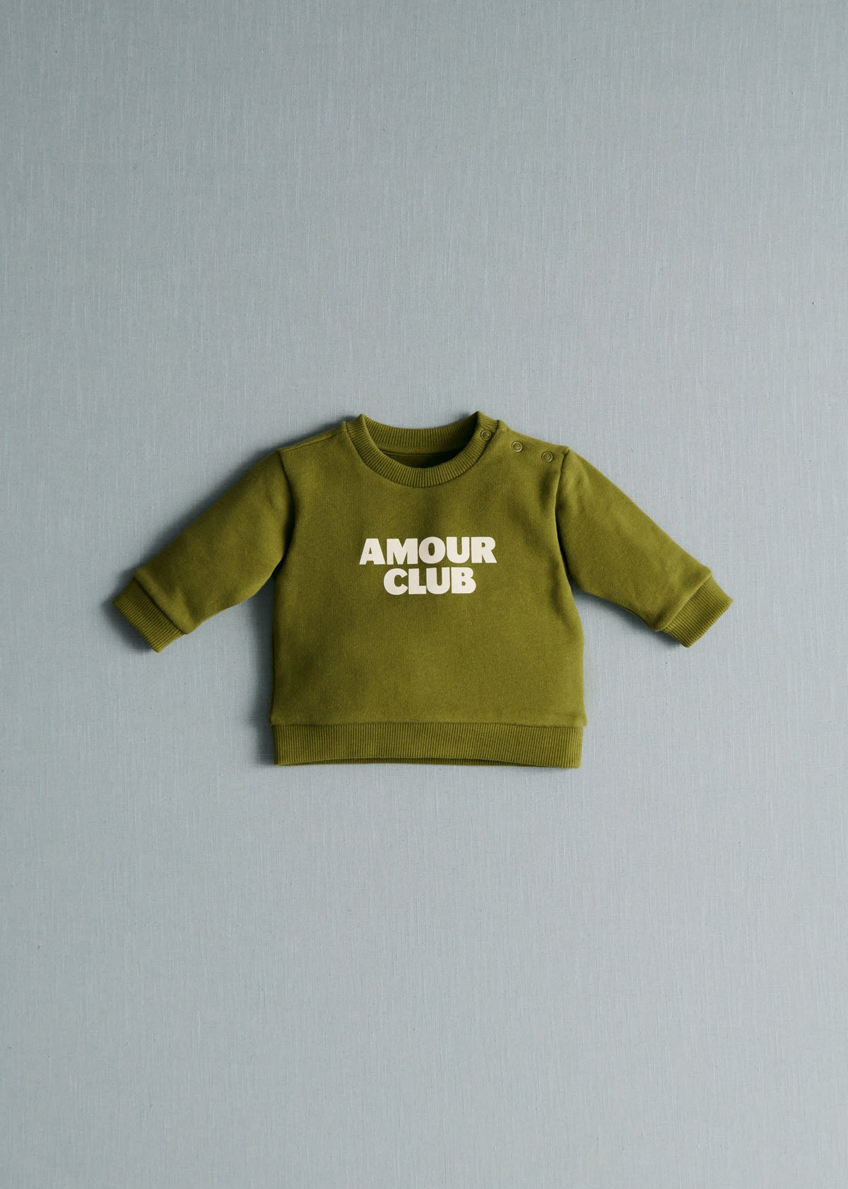 Sweat-Shirt Amour club - Olive / écru
