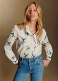 Chemise Chlo - Bico Bleu Fond Ecru