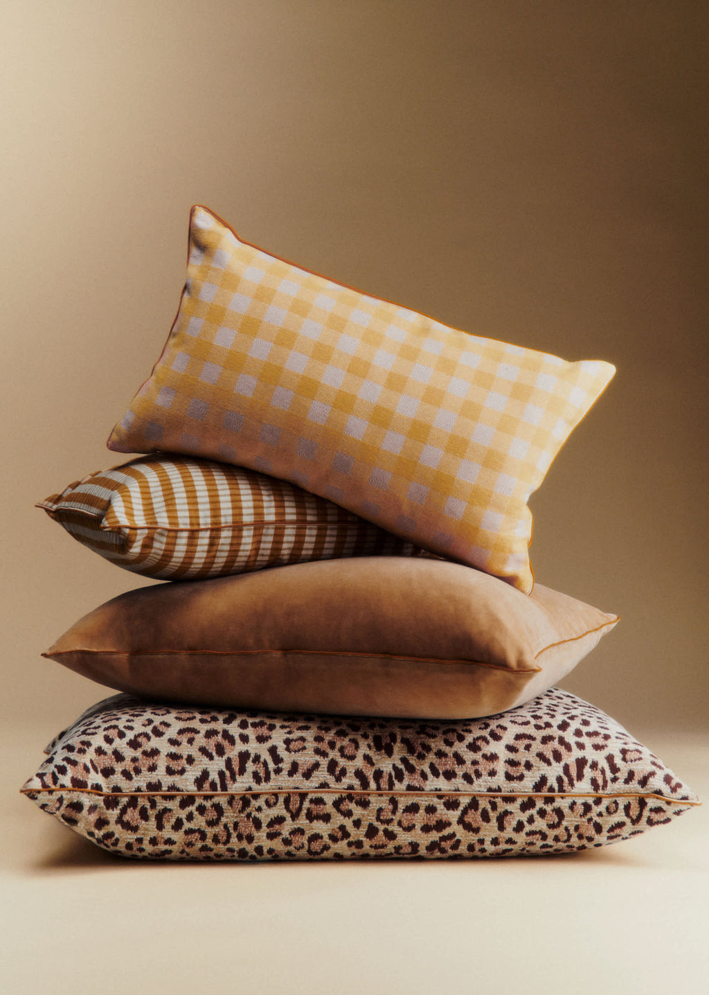 Coussin Tissé Vichy - Petit modèle - Jaune