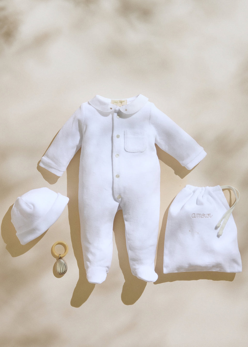 Pyjama Set Naissance Etoile - Blanc Lait