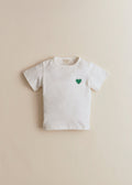 T-Shirt Coeur Chamade - Ecru / Vert