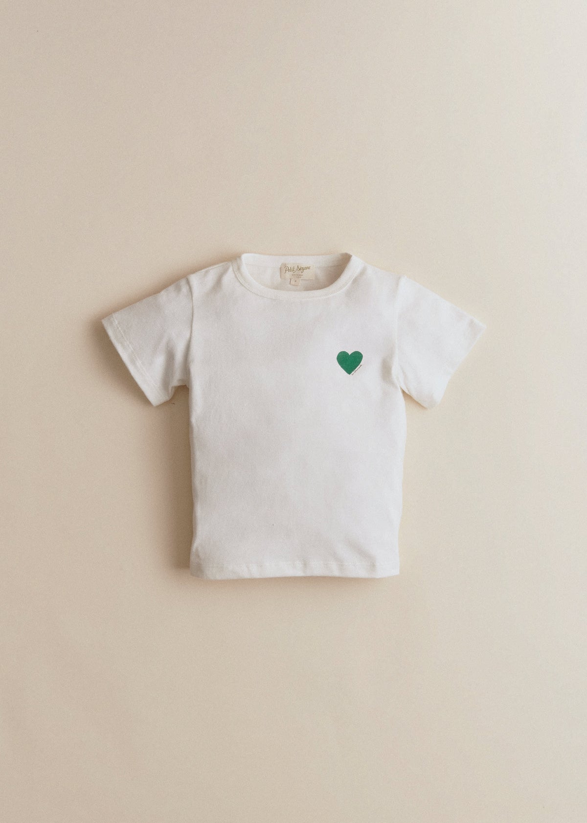 T-Shirt Coeur Chamade - Ecru / Vert