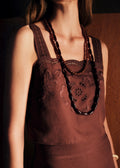 Blouse Marga - Broderie Unie Chocolat