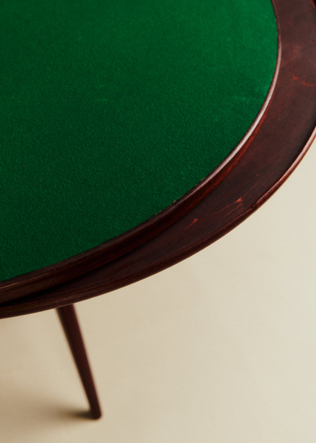 Table de bridge ronde vintage - Palissandre