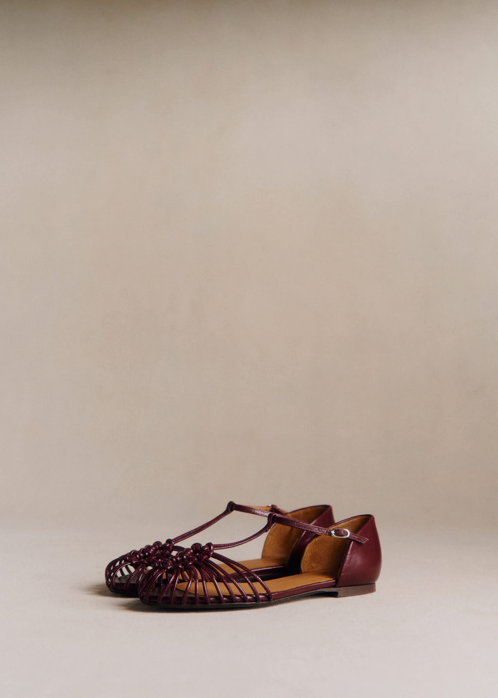 Sandales Low Mira - Bordeaux Lisse