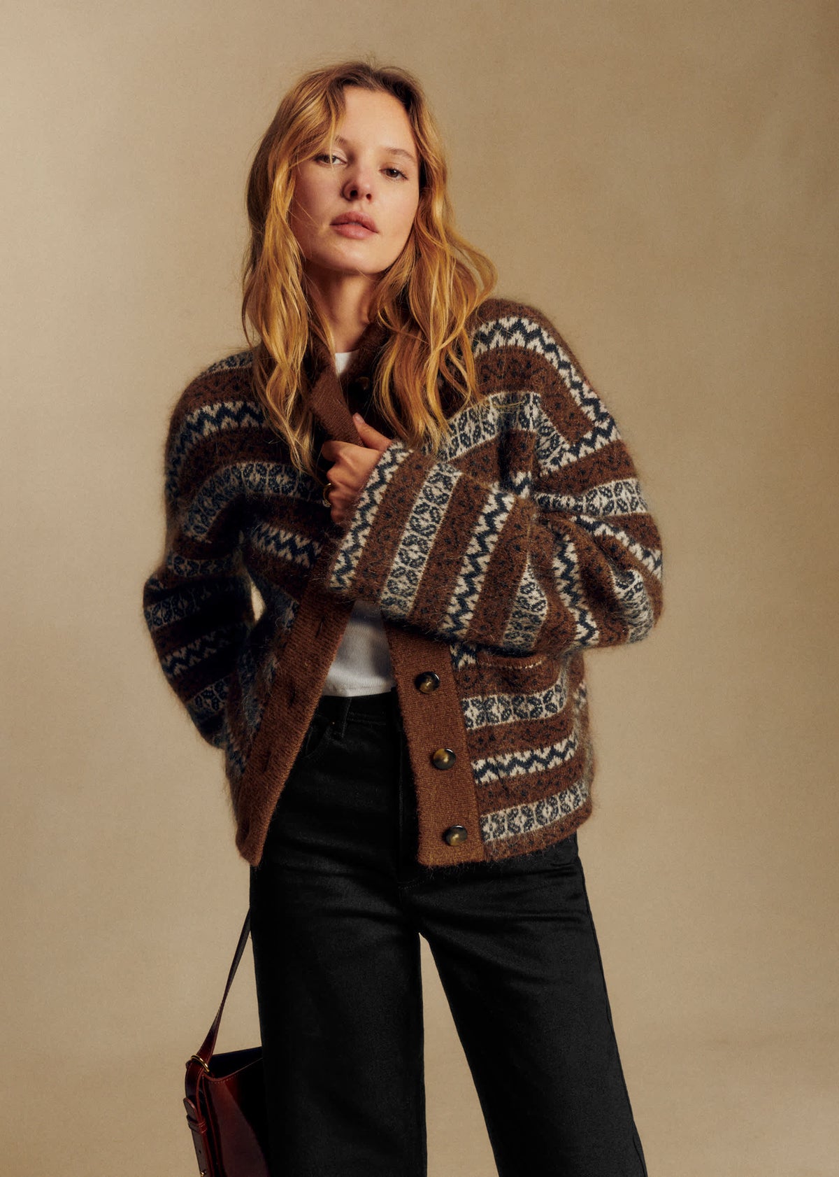 Veste Thais - Jacquard Marron