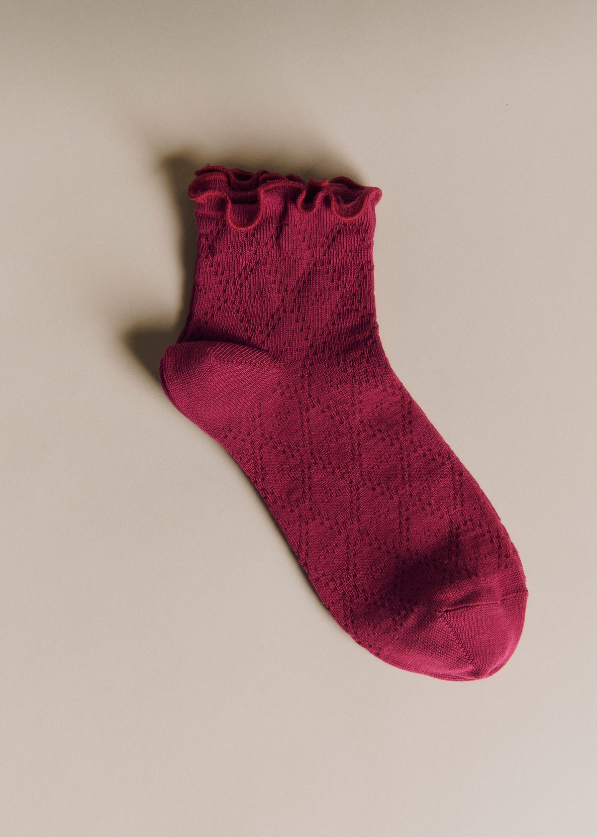 Chaussettes pointelle - Grenat