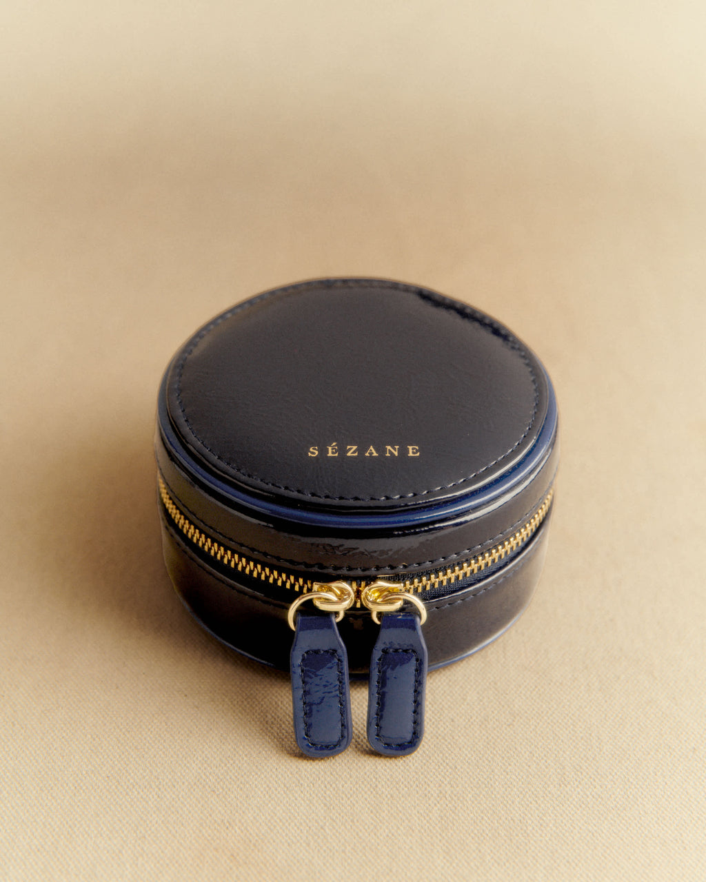 Écrin à bijoux vinyle - Bleu Marine