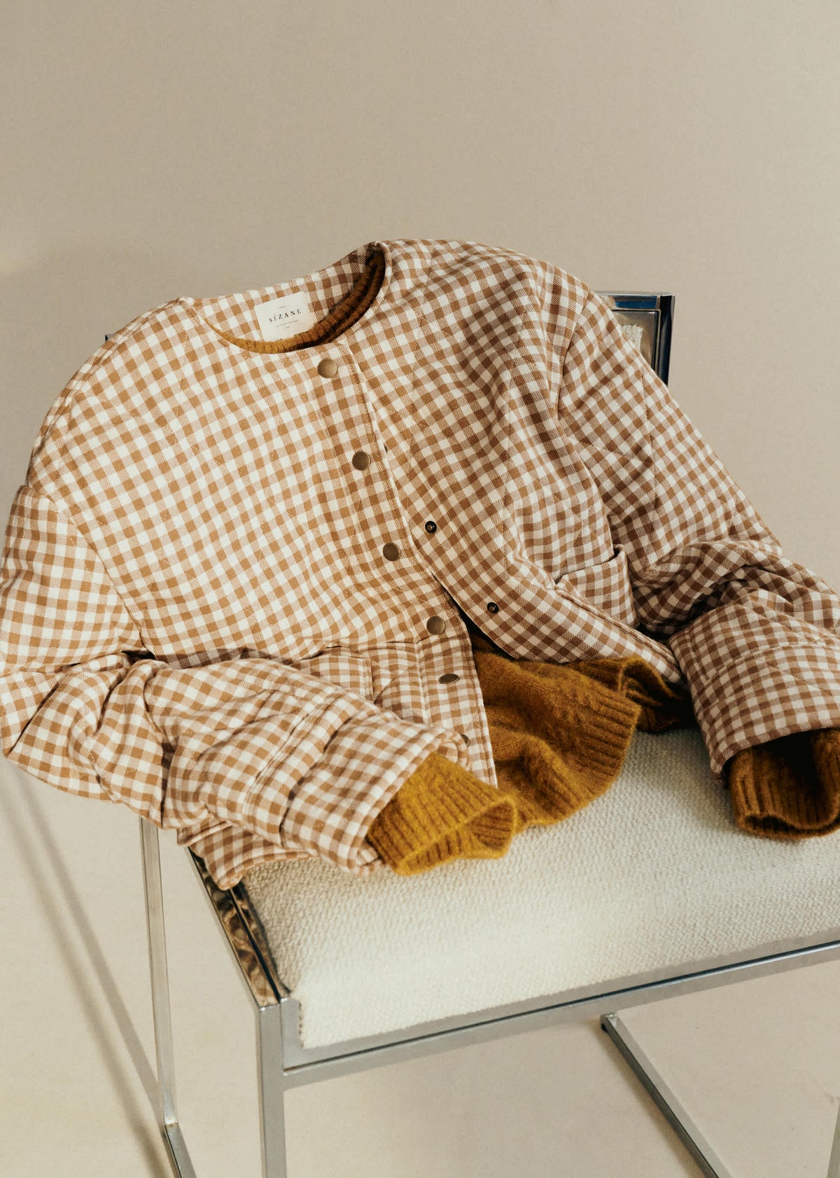 Veste Dakota - Vichy Camel Ecru
