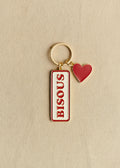 Porte-clé mot - Rouge "Bisous"