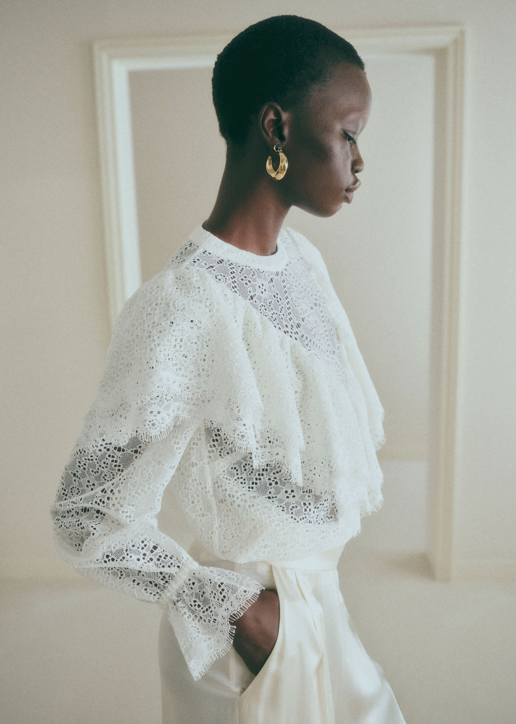 Blouse Mariam - Dentelle Fine Écru