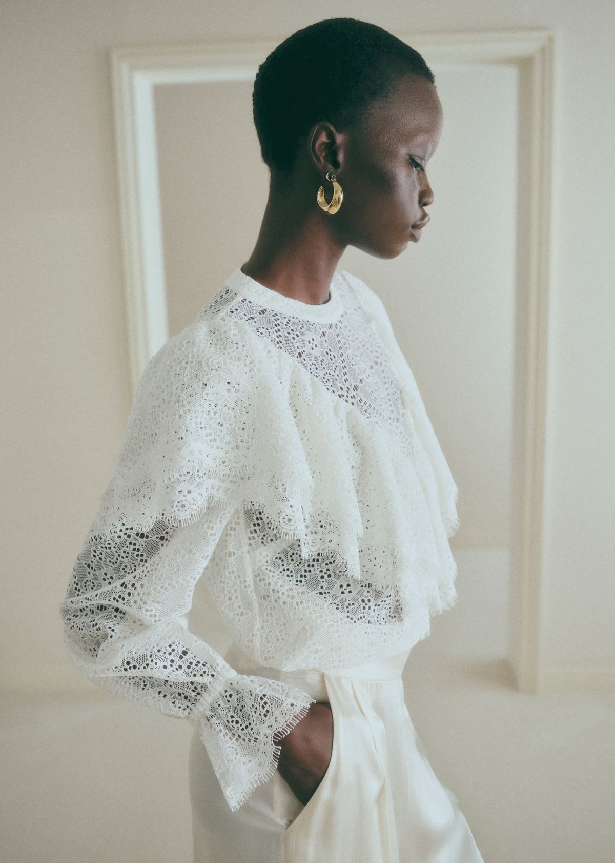 Blouse Mariam - Dentelle Fine Écru