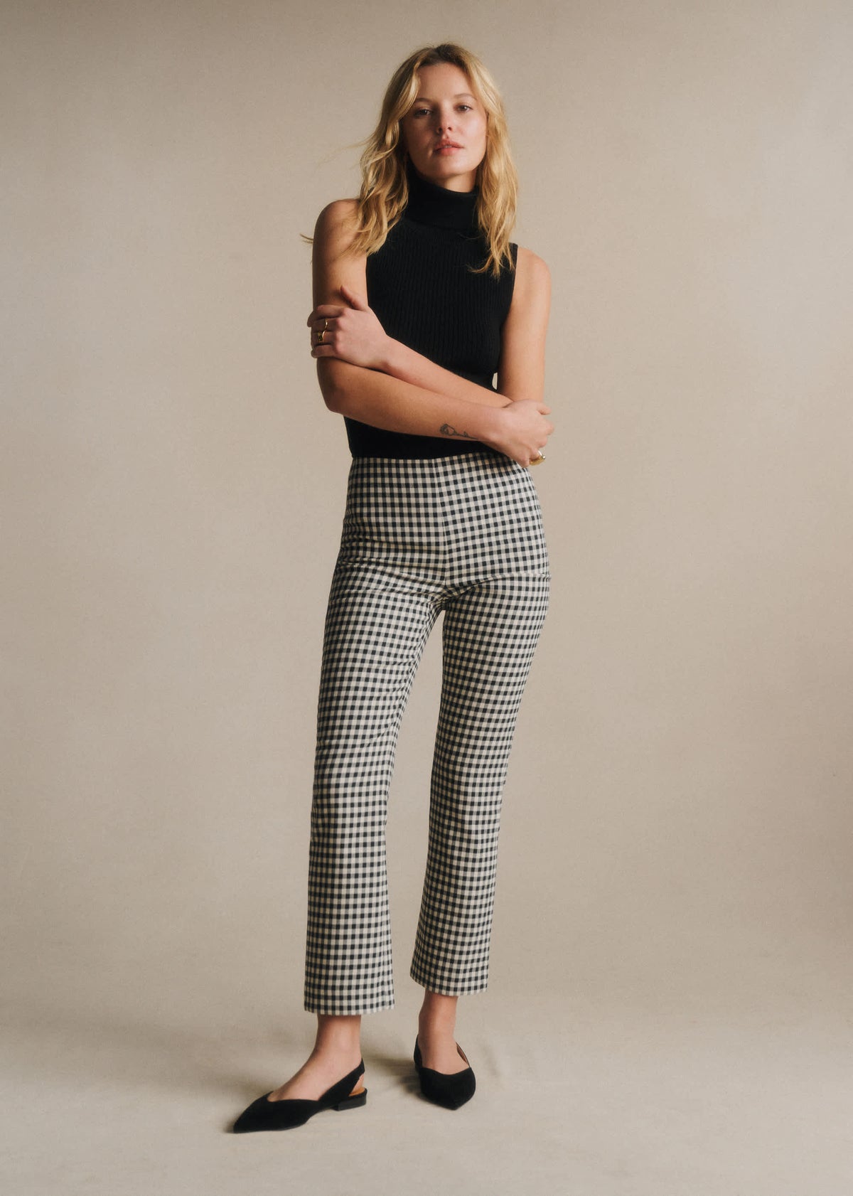 Pantalon Ciara - Vichy Noir et Blanc