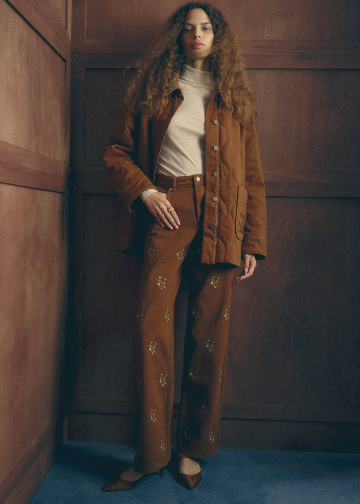 Pantalon Le Wide Leg - Sézane x Antoinette Poisson - Caramel