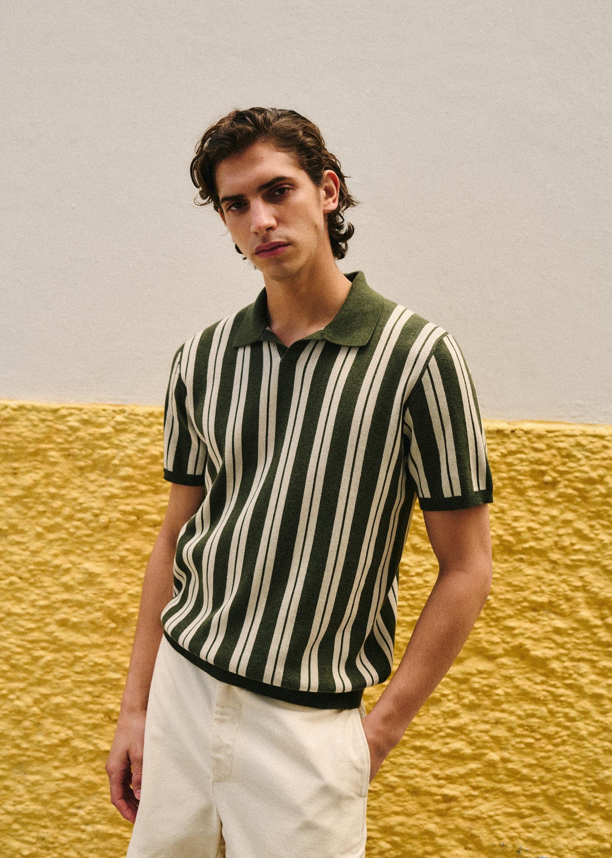 Polo Maille Marius - Vert / Écru