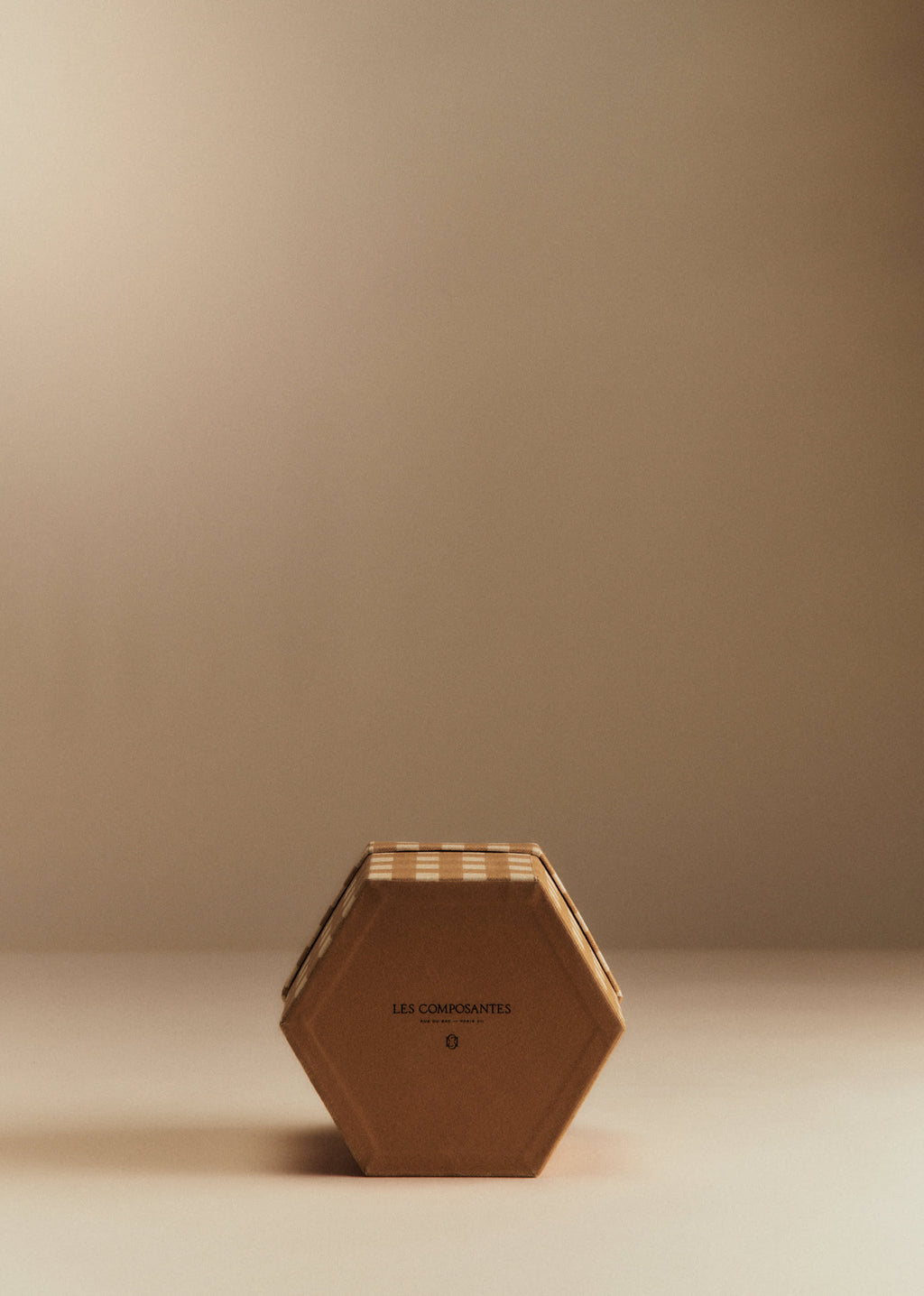 Boîte rangement octogonale - petit modèle - Carreaux Camel