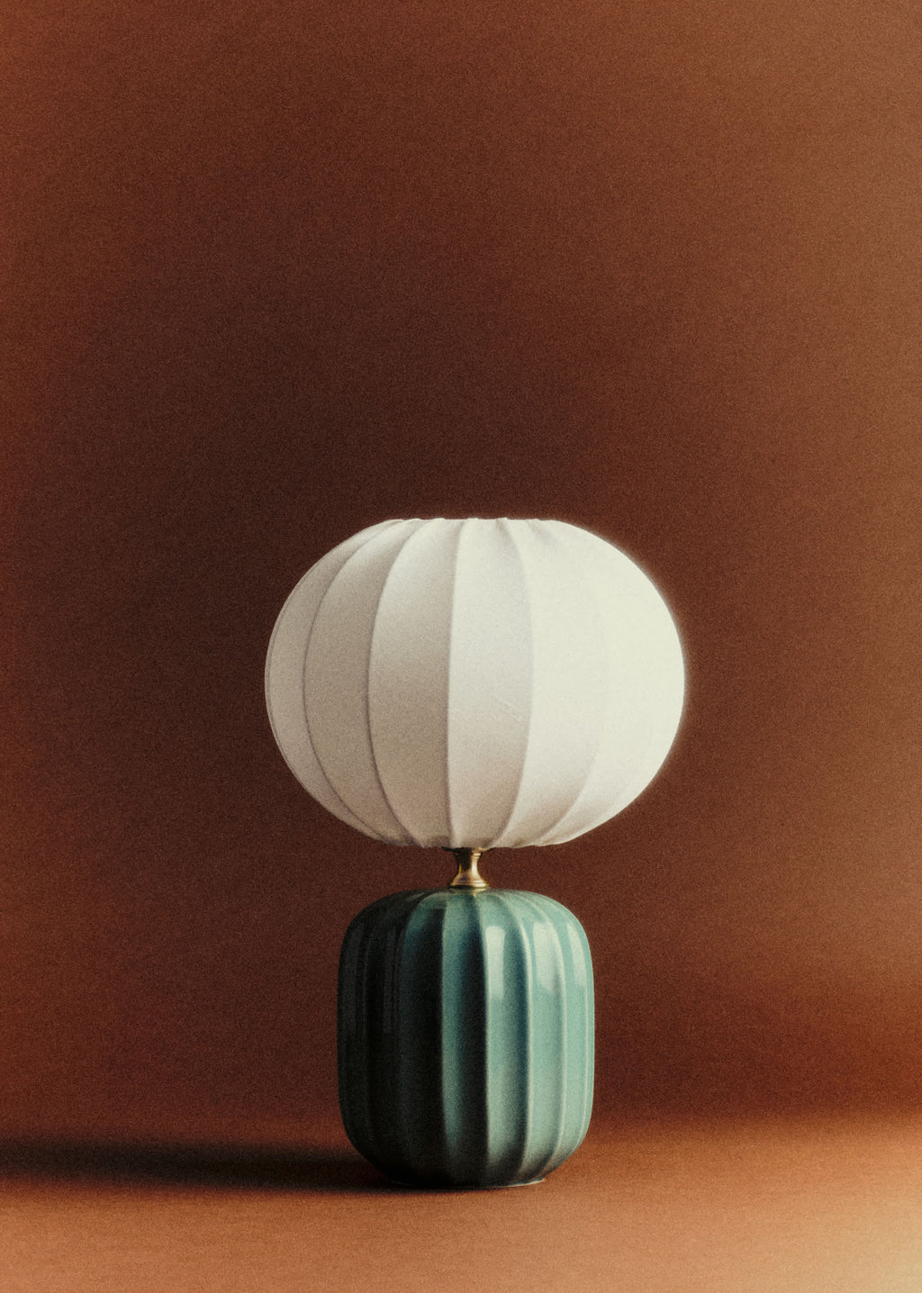 Lampe Traviata petit modèle - Lagon - Abat-jour Sonate - Écru