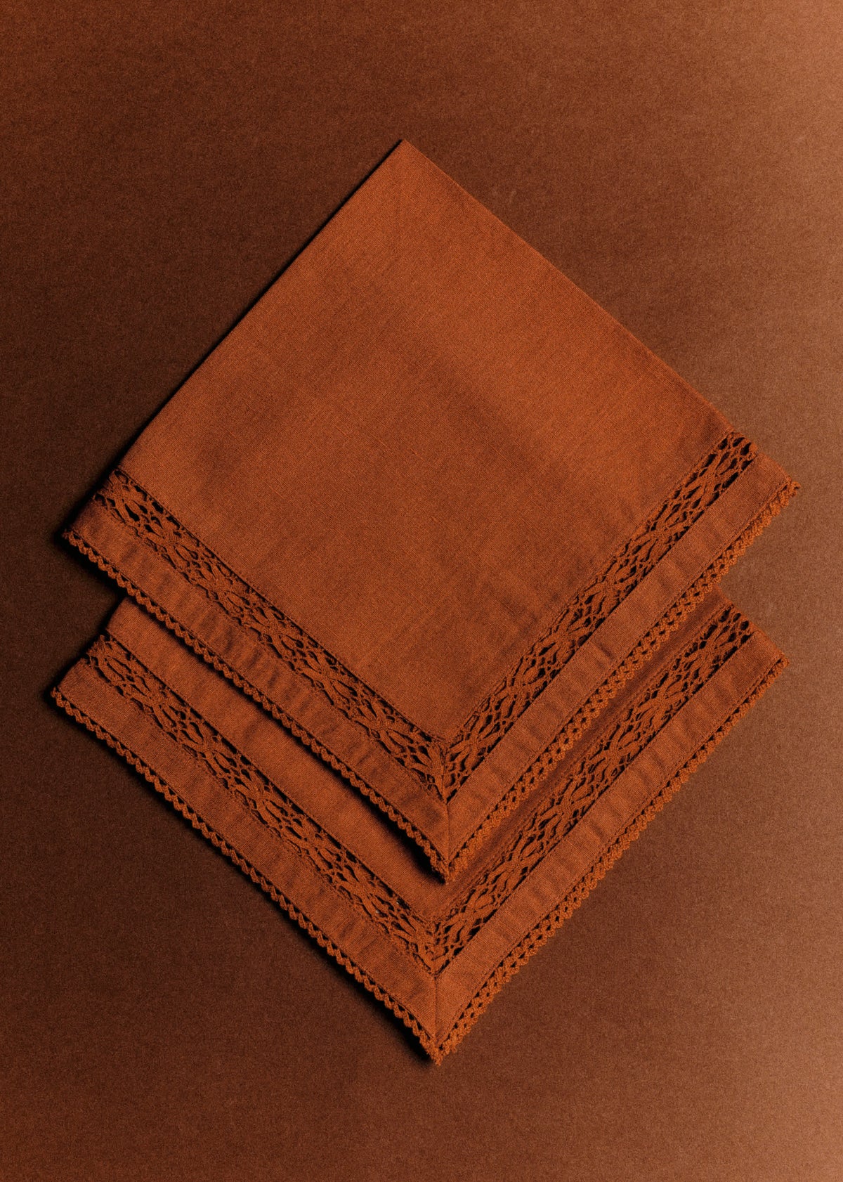 Set de 2 serviettes brodées - Terre De Sienne