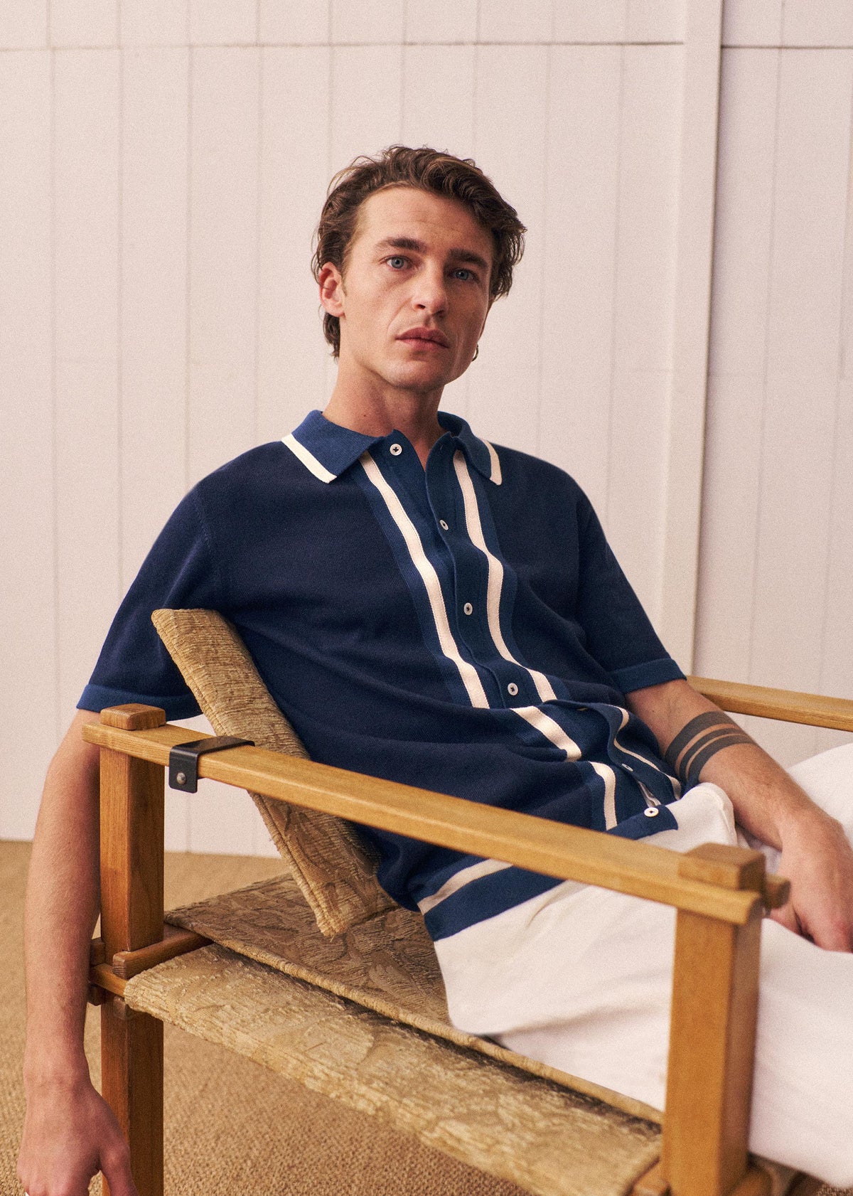 Chemise Maille Mateo - Marine / Ecru