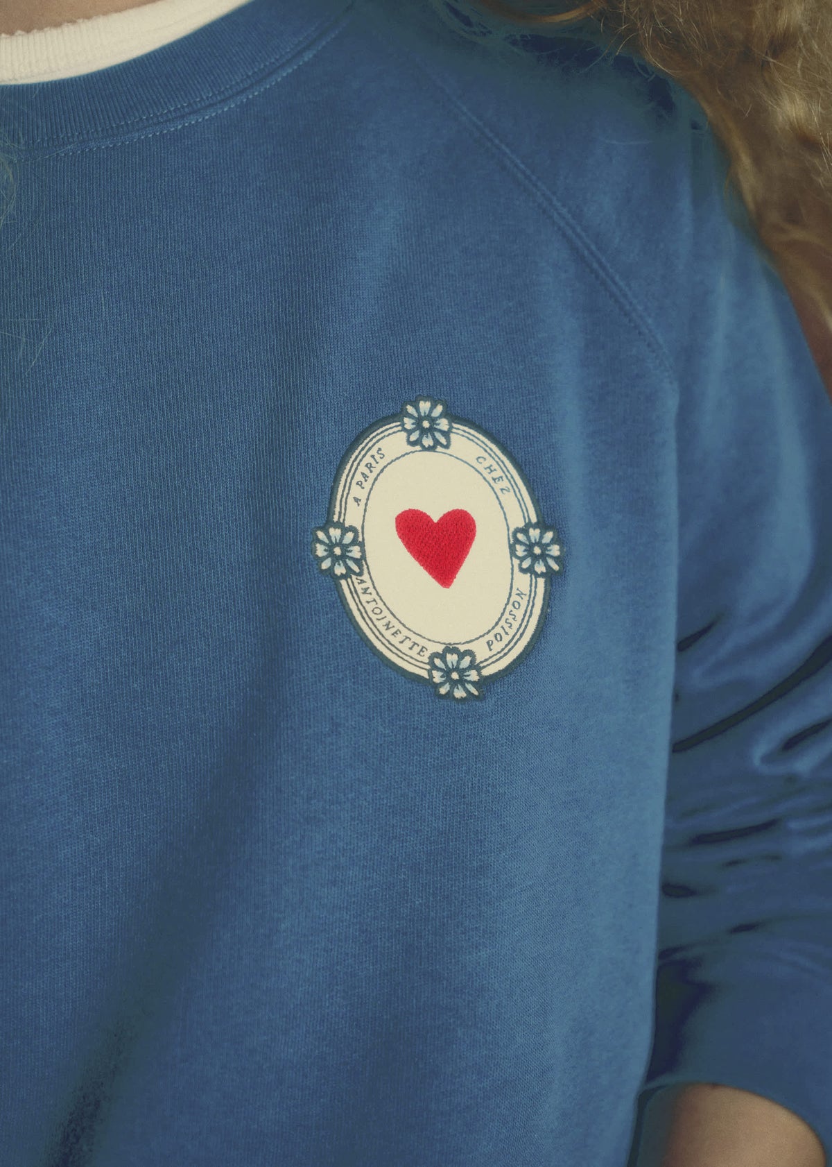 Sweat-Shirt Coeur - Sézane x Antoinette Poisson - Bleu Paon
