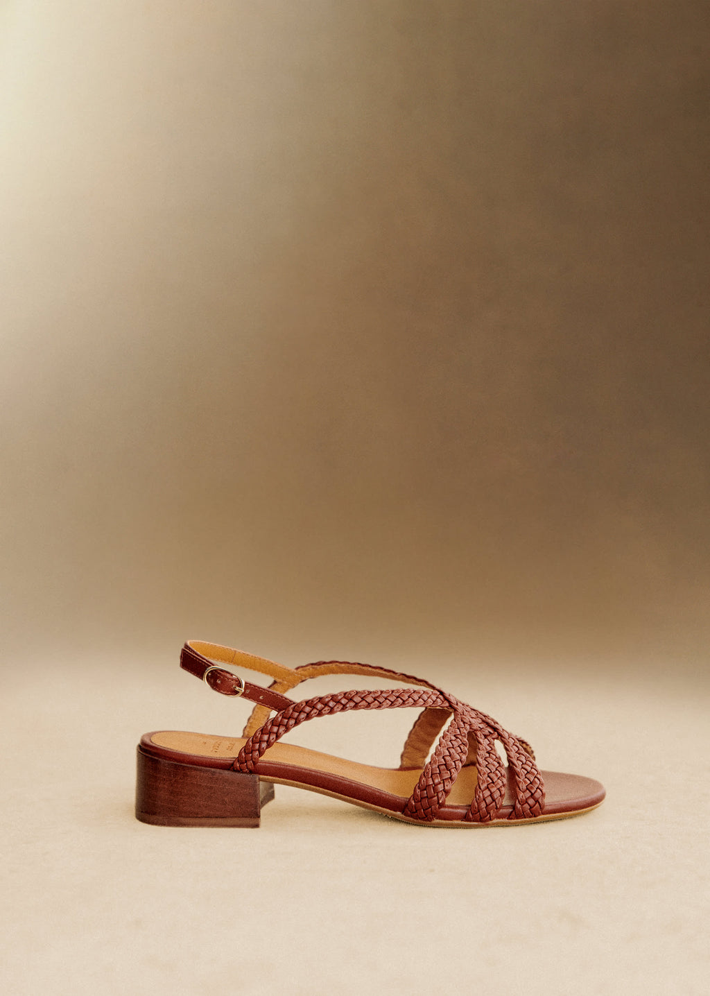 Sandales Low Rosa - Cuir Naturel Lisse Tressé