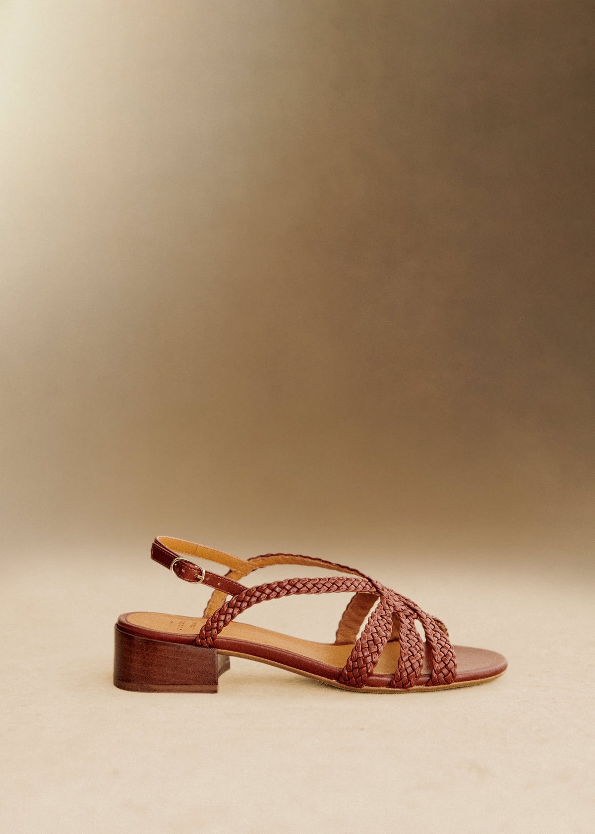 Sandales Low Rosa - Cuir Naturel Lisse Tressé