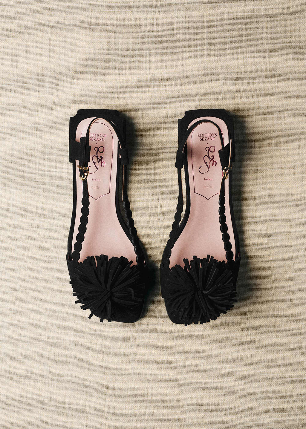 Sandales Émilie - CFM Souliers x Editions Sézane - Velours Noir