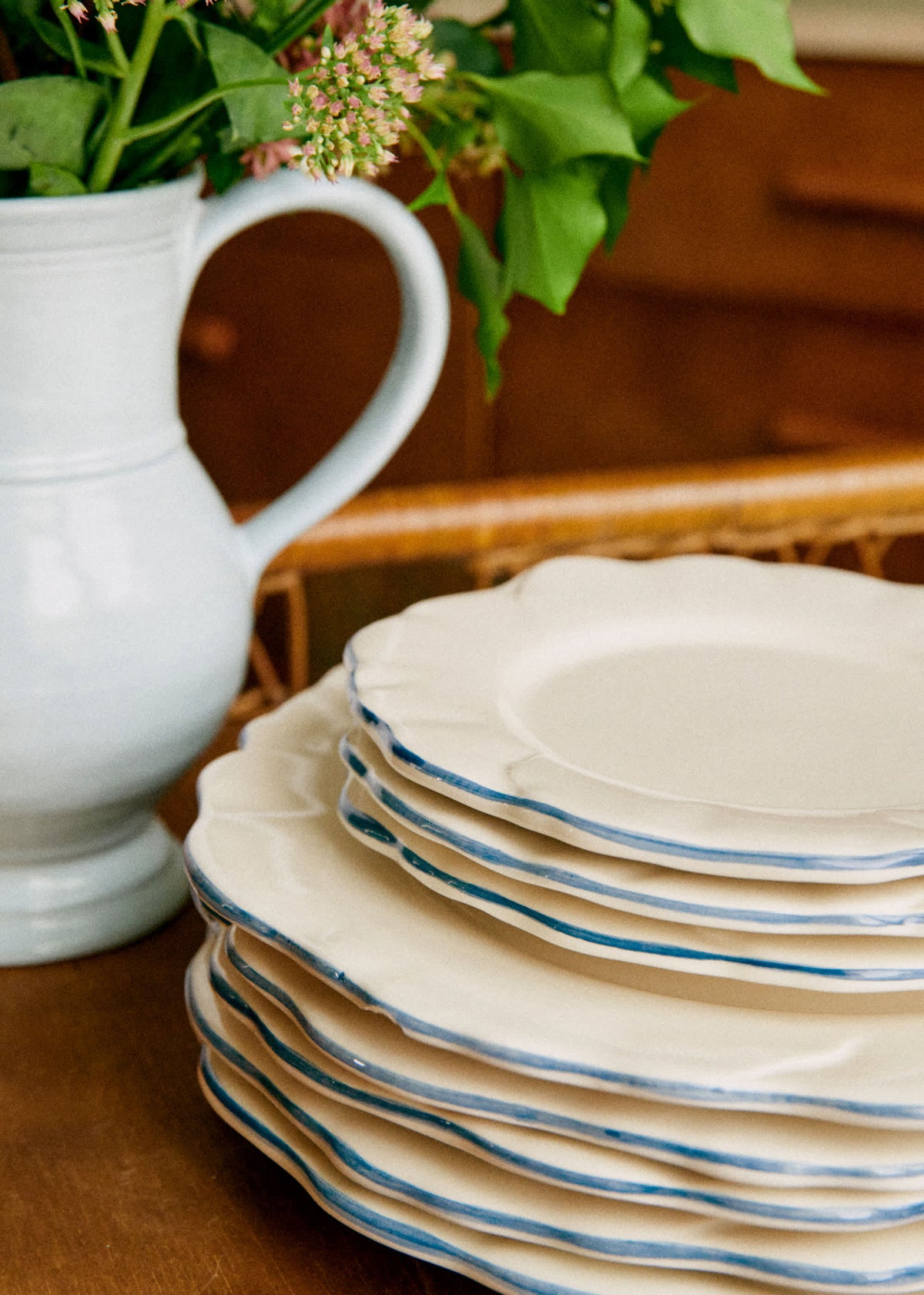 Set de 4 assiettes à dessert - Barcarolle - Bleu Vintage