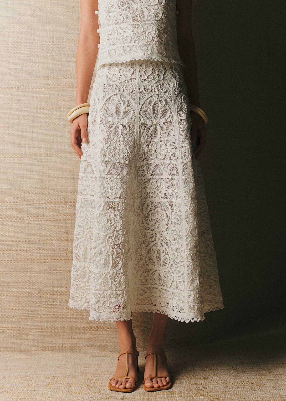 Jupe Soelle - Broderie Unie Ecru